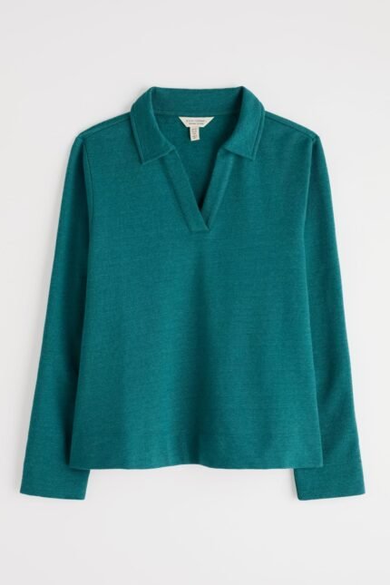 Clear Wing V-Neck Collared Sweatshirt