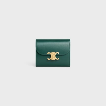 SMALL FLAP WALLER TRIOMPHE IN SHINY CALFSKIN AMAZONE