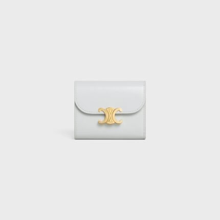 SMALL FLAP WALLER TRIOMPHE IN SHINY CALFSKIN MOON