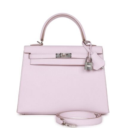 Hermes Kelly Sellier 25 Mauve Pale Epsom Palladium Hardware