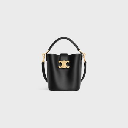 MINI BUCKET LOUISE IN SMOOTH CALFSKIN BLACK