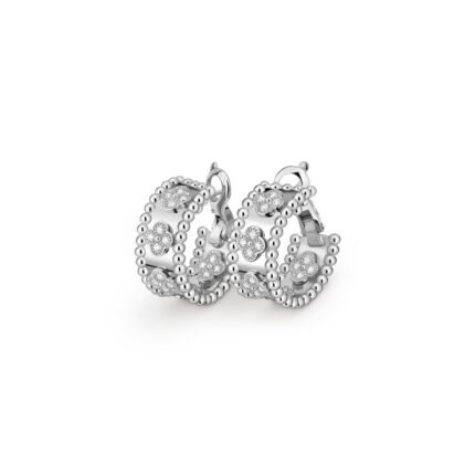 Perlée clovers hoop earrings