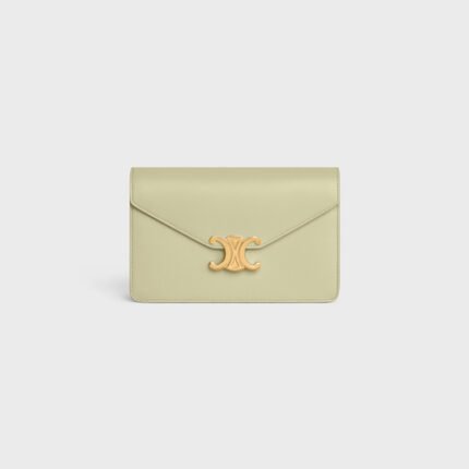 WALLET ON CHAIN MARGO IN SHINY CALFSKIN ALMOND GREEN