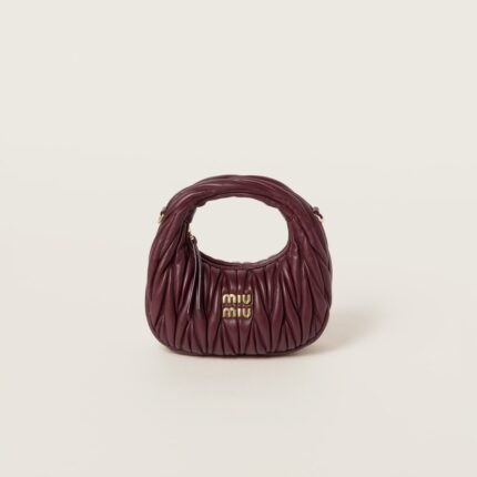 Wander matelassé nappa leather hobo mini-bag