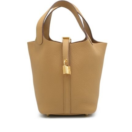 Hermes Biscuit Clemence Picotin Lock 18 Gold Hardware