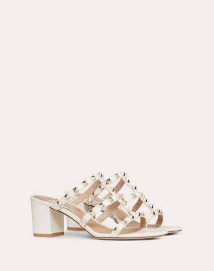 ROCKSTUD CALFSKIN LEATHER SLIDE SANDAL 60 MM