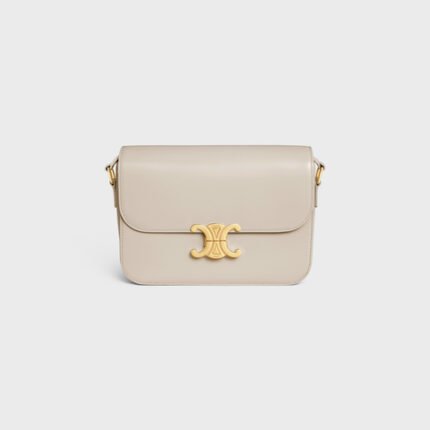 CLASSIQUE TRIOMPHE BAG IN SHINY CALFSKIN LIGHT STONE