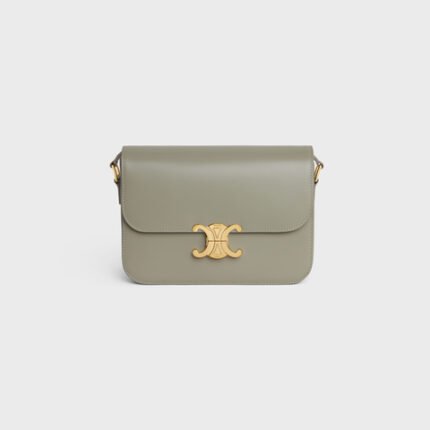 CLASSIQUE TRIOMPHE BAG IN SHINY CALFSKIN GREEN CLAY
