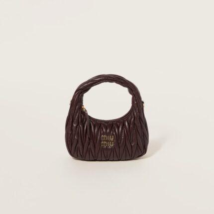 Wander matelassé nappa leather hobo bag