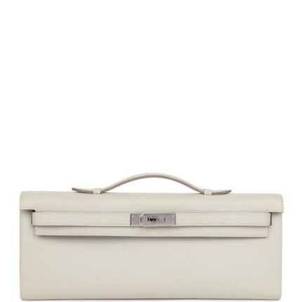 Hermes Kelly Cut Gris Perle Swift Palladium Hardware
