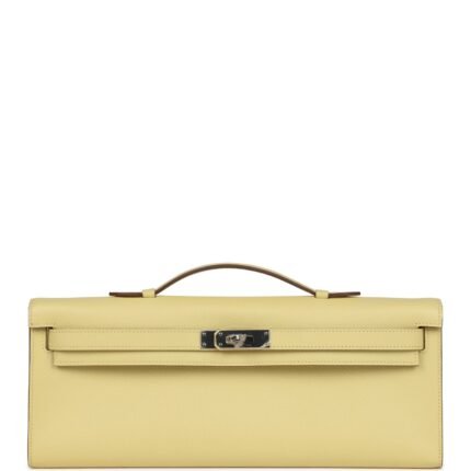 Hermes Kelly Cut Jaune Poussin Epsom Palladium Hardware